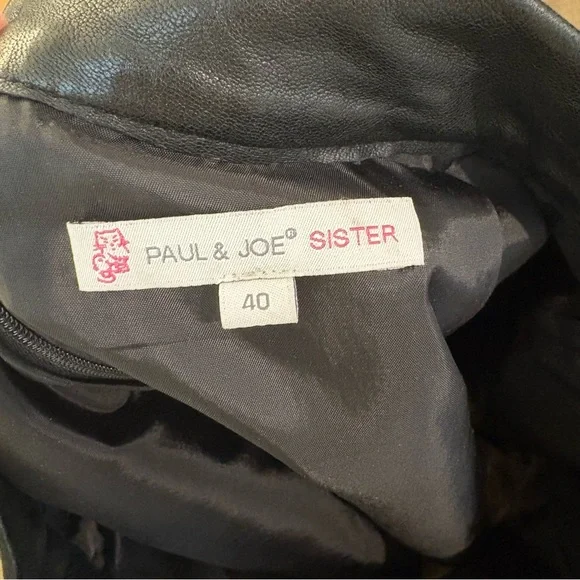 Paul & Joe Sister Lambskin Black Leather Skirt